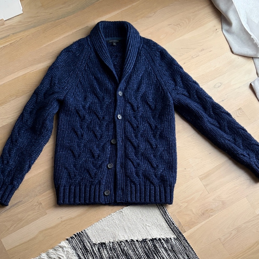 Banana Republic Men’s Cable Alpaca blend Cardigan